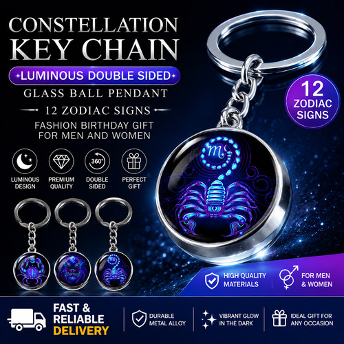 Zodiac constellation keyring - zodiac,
