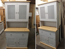 BUCKINGHAM PAINTED 2 DOOR DISPLAY DRESSER FRETWORK DESIGN BESPOKE CHIC SHADOW