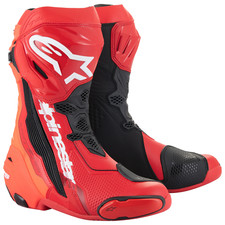 Alpinestars Supertech R (Latest Version) Motorcycle Motorbike Boots - Bright Red