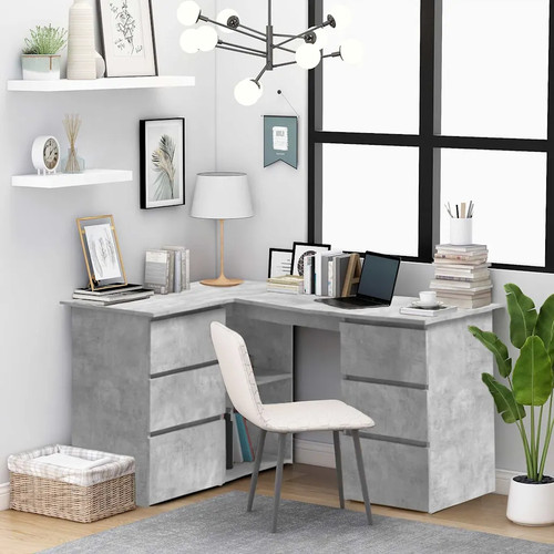 Corner desk concrete grey - concrete,