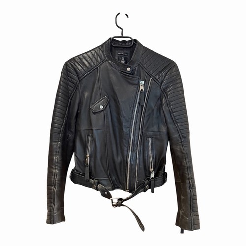 Zara women black leather - black,