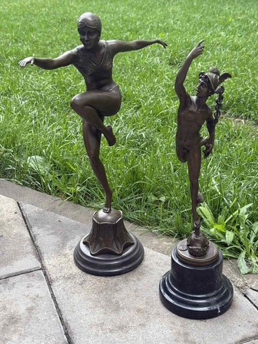 Woman bronze sculpture dancer - bronze,