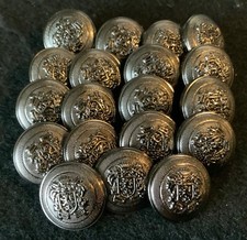 Buttons coat of arms/crest military/livery gun metal finish x 20