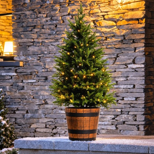 Pre lit christmas tree - tree, potted