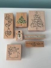 7 Christmas Themed Rubber Stamps, Craft, Card Making, Christmas, Stamping,