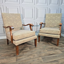 Pair Vintage Upholstered