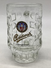 European Budweiser Budvar Dimpled Glass Beer Mug .5l