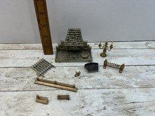 Doll House Miniature Metal Radiator Candlesticks Fireplace Bundle