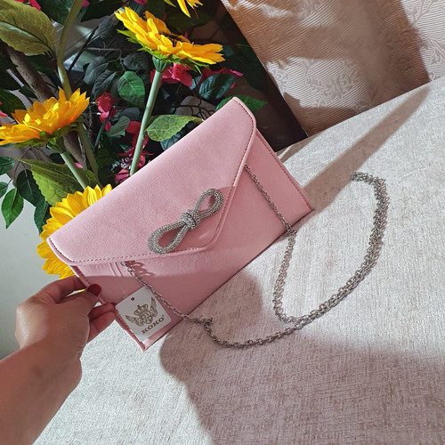 Koko pink suede clutch - pink,