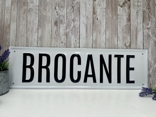 Brocante metal sign flea - metal,