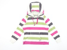 Joules Women's Multicoloured Striped Pullover Hoodie Size 12