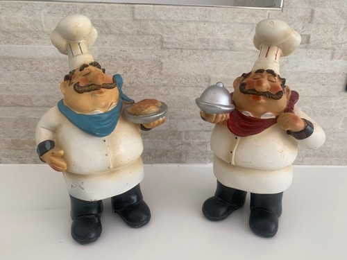 Pair resin chef figurines - of,