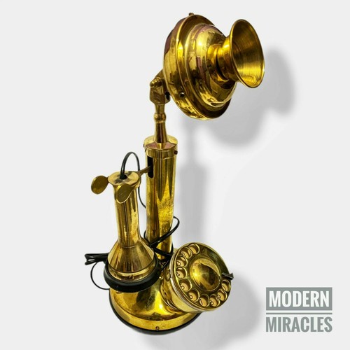 Gold vintage candlestick - candlestick, phone