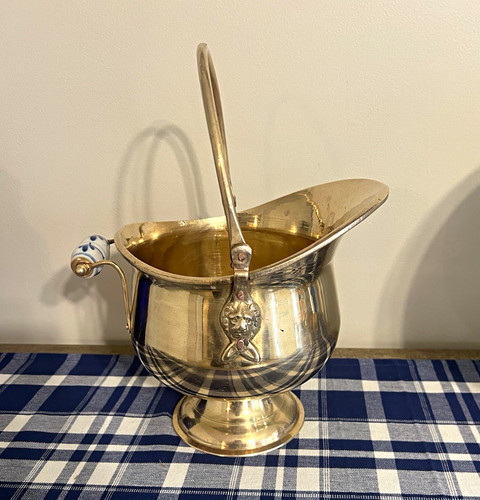 Vintage solid brass coal - vintage,