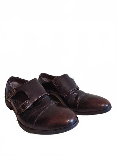 Stylish brown leather - brown, monk