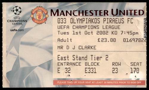 Ticket 2002 manchester - ticket,