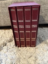 VINTAGE FOTOFUN FLIP PHOTO LIBRARY-4 ALBUMS HOLD 6x4 inch PRINTS Red Retro