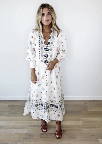 Zara ecru linen blend floral - ecru,