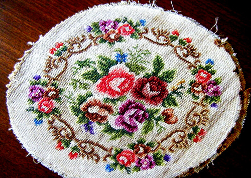 19c antique needlepoint petit - 19c,