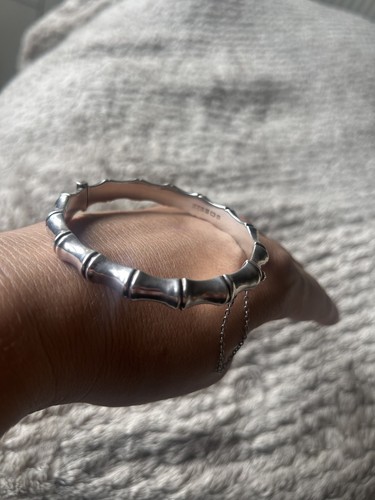 Vintage chunky silver bamboo - chunky,