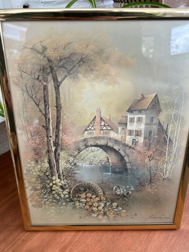 Vintage framed lithograph - vintage,