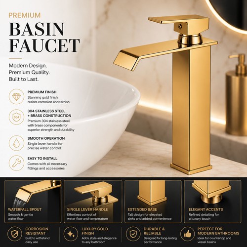 Tall waterfall faucet - tall,