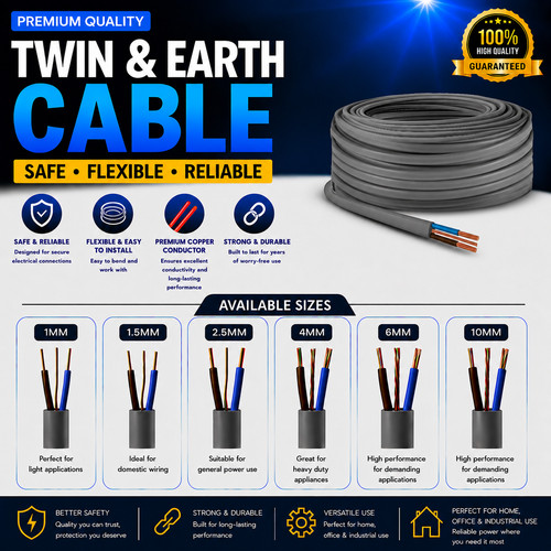 Twin and earth cable - and,