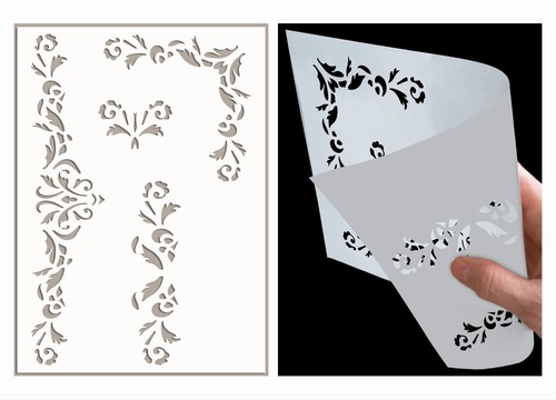 Flower stencil ornament - flower,