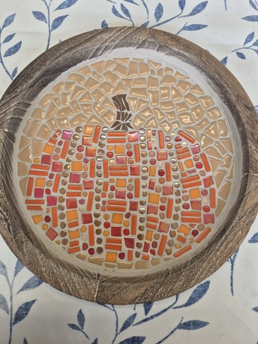 Round abstract mosaic wooden - round,