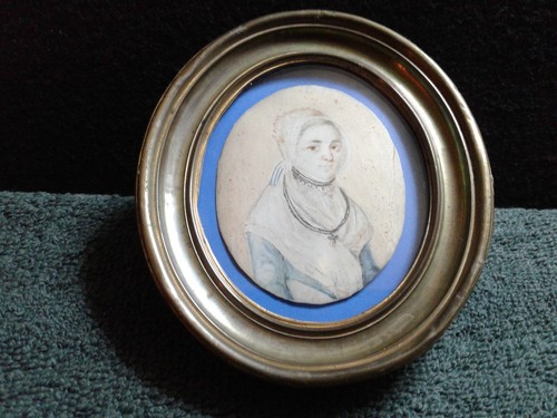 Antique miniature watercolor - antique,
