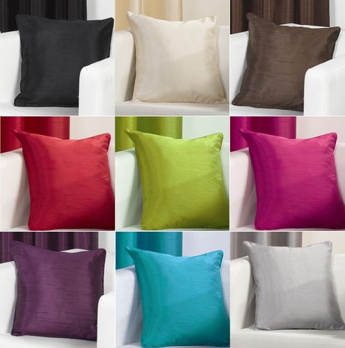 Faux silk slubbed cushion - faux,