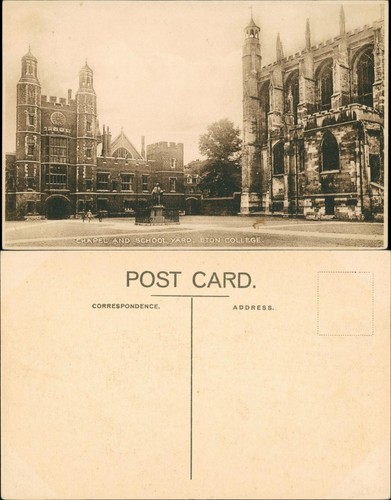 Postcard eton chapel - chapel, and