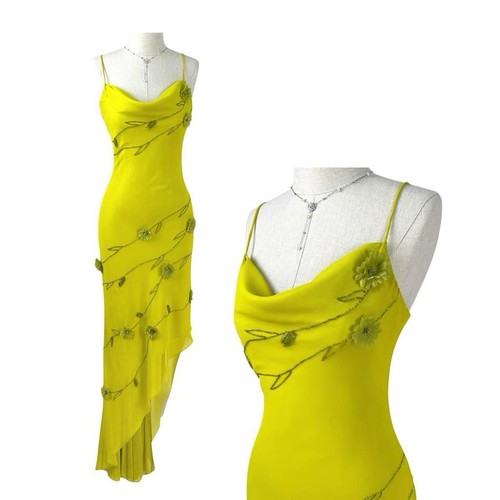 Vintage lime green chiffon - vintage,