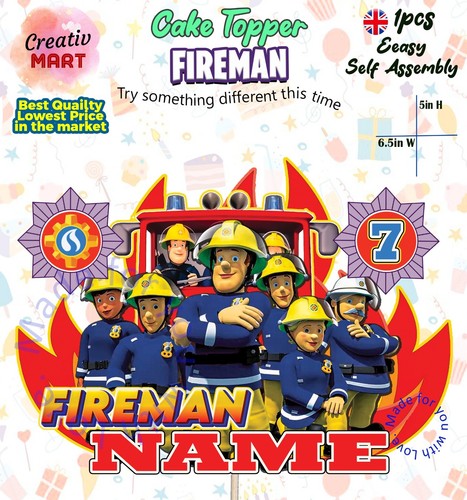 Fireman sam cake topper - sam,