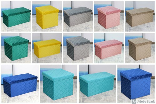 Folding storage ottoman velvet - storage,