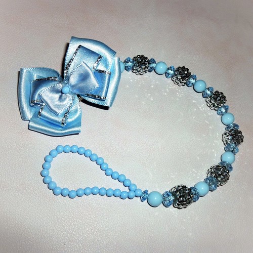 Light blue shamballa bow - light,