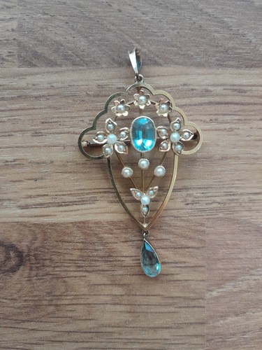 9ct gold aquamarine seed - gold,