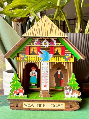 Bavarian weather house couple - weather,