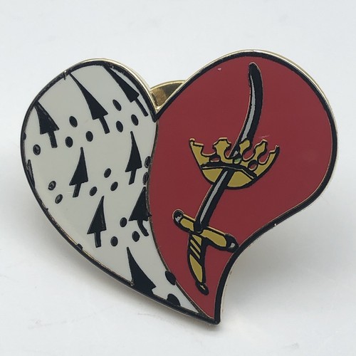 Heart enamel pin heraldic - heart,
