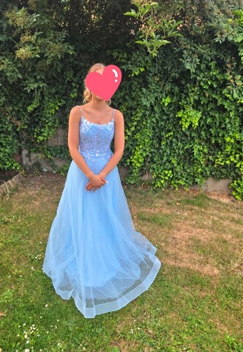 Beautiful baby blue prom - blue,