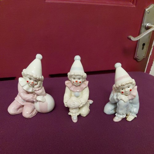 Vintage ceramic clowns - ceramic,