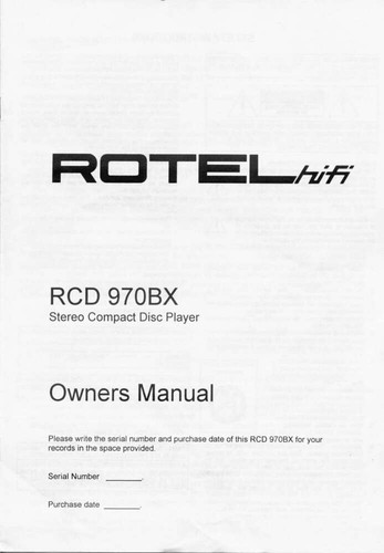 Rotel rcd 970bx player - rotel,