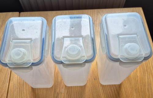 Set three plastic storage - of,