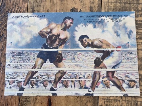 Jack dempsey signed postcard - signed,