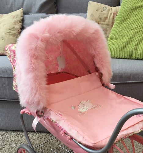 Dolls pram luxury faux - dolls, fur