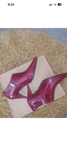 Red patent leather ankle - m&s,