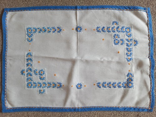 Hand embroidered white linen - hand-embroidered,