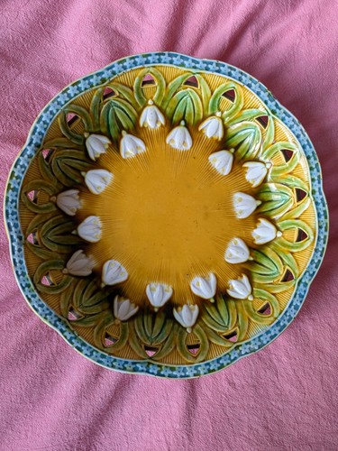 Victorian majolica compote - victorian,