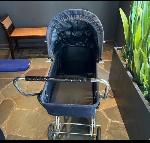 Rare silver cross - pram, navy