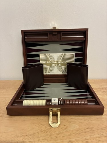 Vintage backgammon set brown - vintage,
